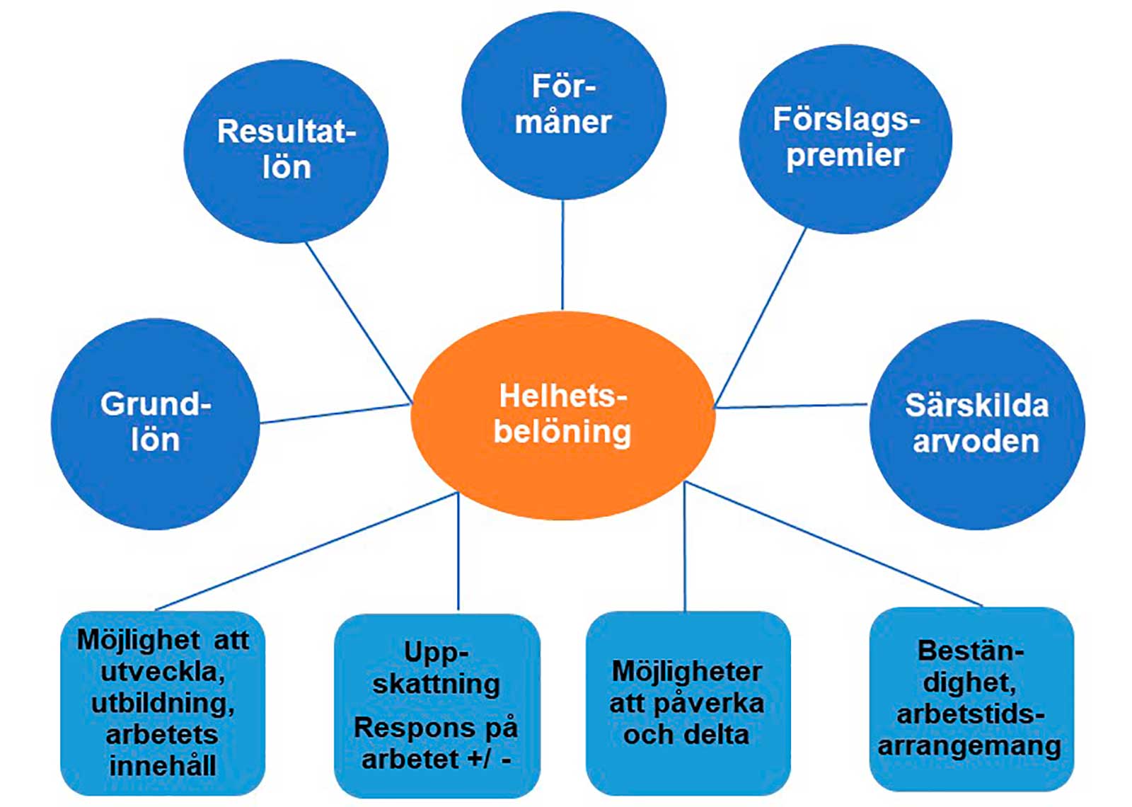 Med helhetsbelöning avses de materiella och immateriella belöningsformer som organisationen erbjuder sin personal för deras arbetsinsats, tid, kunnande och engagemang. 