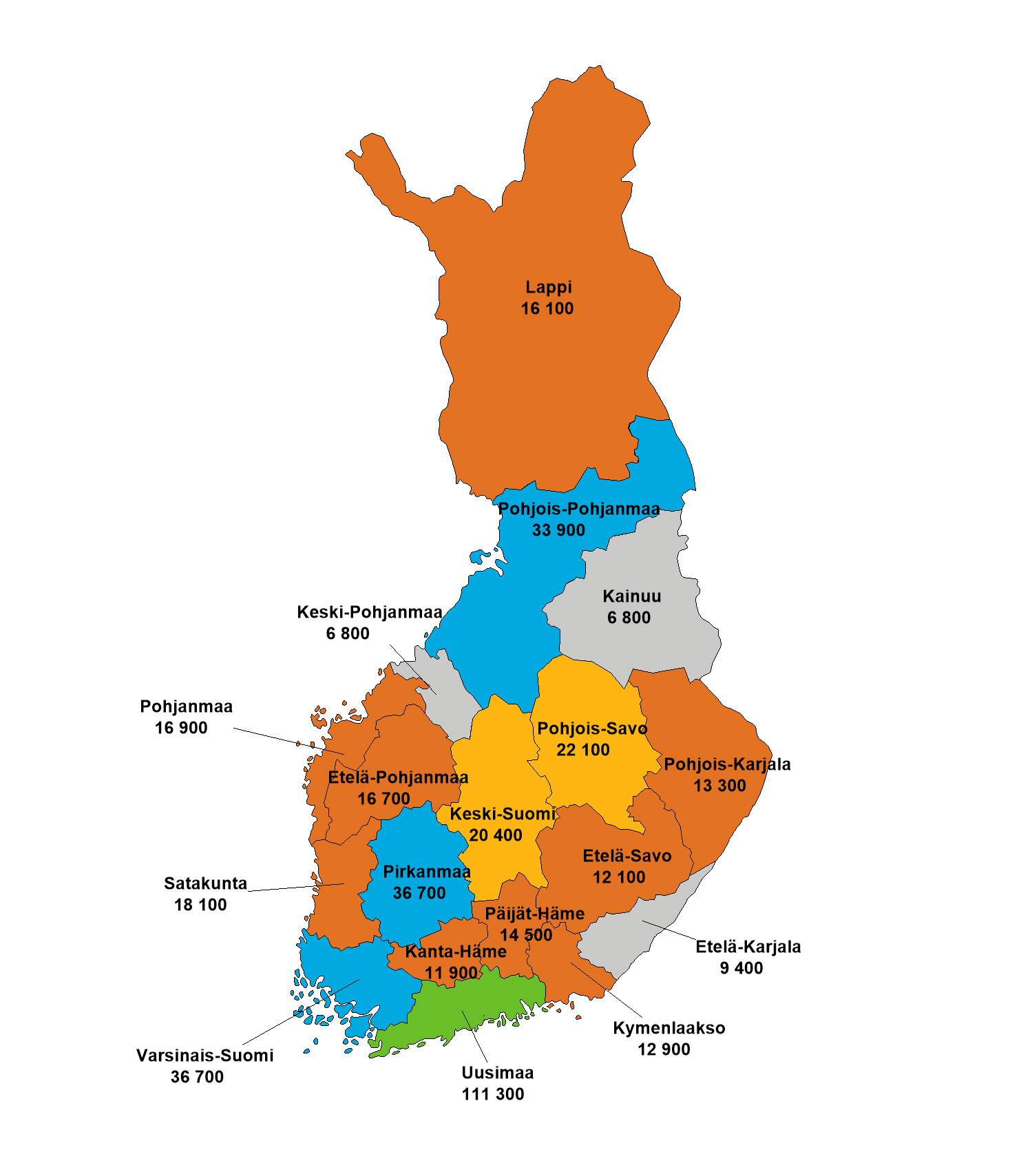 Kunnallinen henkilöstö maakunnittain vuonna 2017