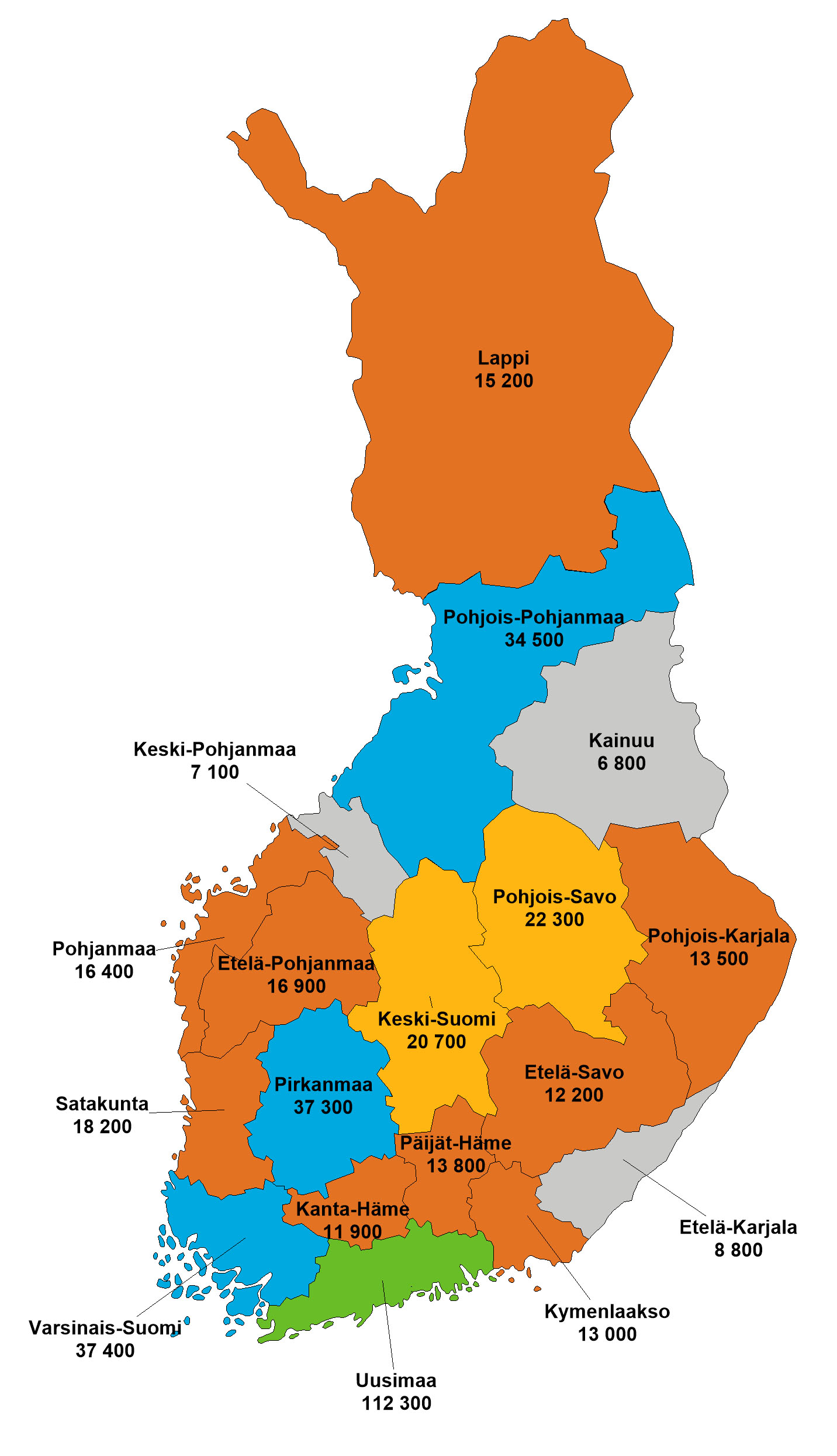 Kuntatyönantajat ovat merkittäviä työnantajia. Kunnallista henkilöstöä oli vuonna 2018 eniten Uudellamaalla, jossa oli yli 112000 kuntatyöntekijää. Väihiten kuntatyöntekijöitä, 6700 henkilöä, oli Kainuussa.