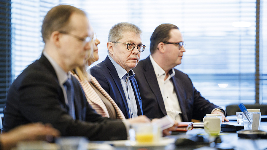 Markku Jalonen vuonna 2023 työmarkkinamallin neuvotteluissa.