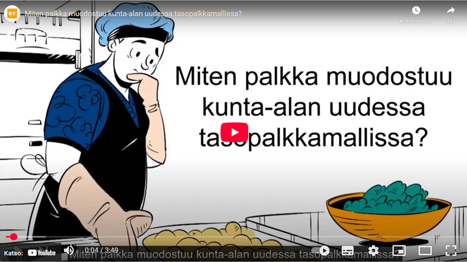 Miten palkka muodostuu kunta-alan uudessa tasopalkkamallissa? -video on julkaistu YouTubessa.