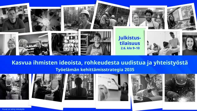 Tekoälyllä tehtyjä kuvia ihmisistä töissä.