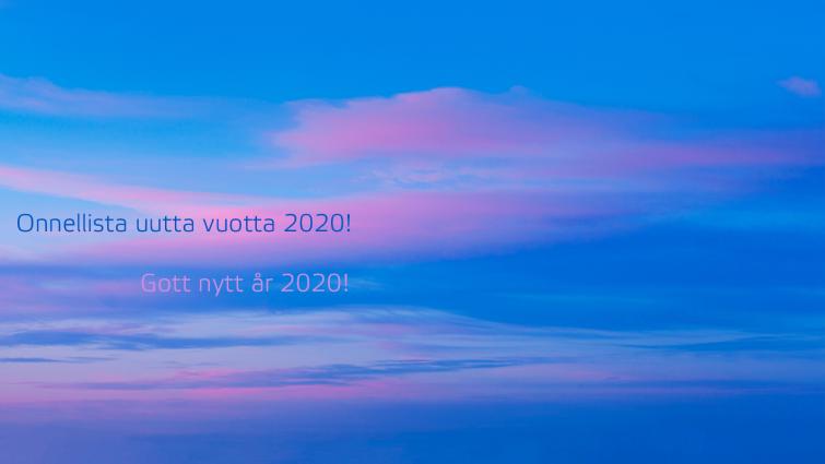 sinisellä taustalla hyvää uutta vuotta - gott nytt år