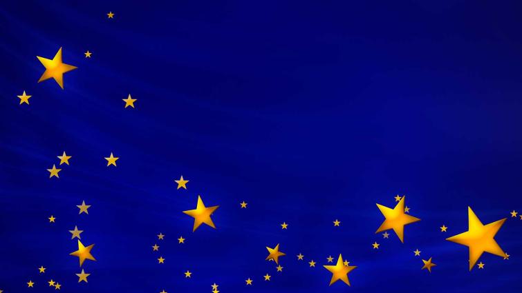 Keltaisia tähtiä sinisellä kankaalla EU-hengessä. Kuva: Pixhill.