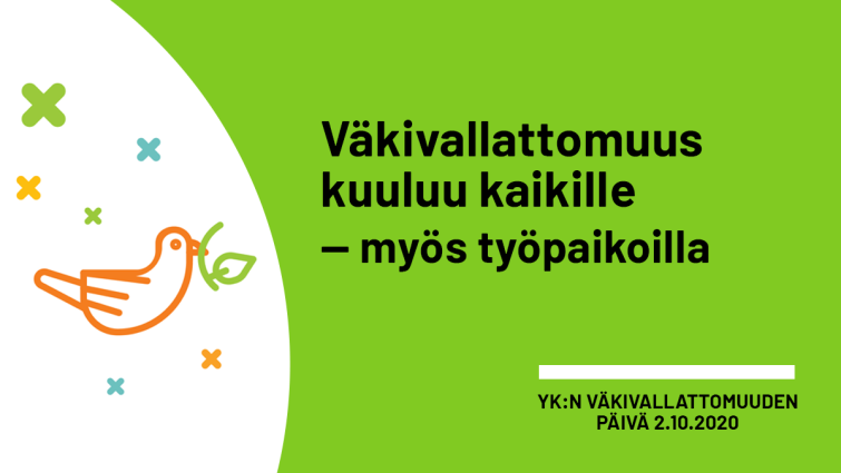 YK:n väkivallattomuuden päivää vietetään 2. lokakuuta.