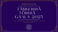 Tärkeissä töissä -gaala järjestetään Kulttuurikasarmilla 2.12.2025.